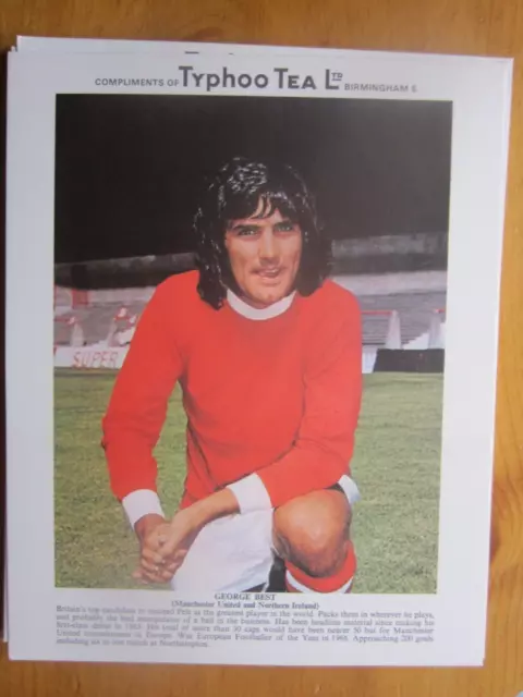 typhoo tea football cards Birmingham George Best  Manchester United & N Ireland