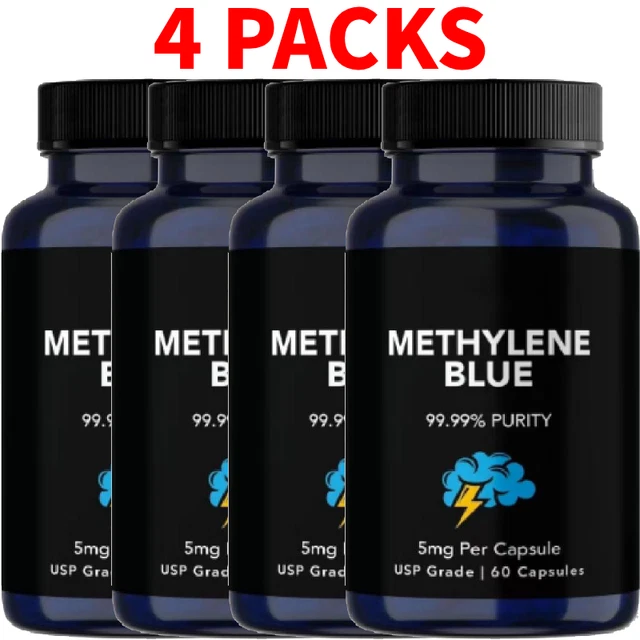 4 PACKS METHYLENE Blue Capsules-Methylene Blue 99.99% Purity 5mg Per ...