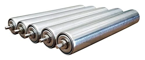 Pack of 5 Conveyor Rollers, 1.5" Diameter Galvanized Steel, 10" Between Frame Pack of 5 Conveyor Rollers, 1.5" Diameter Galvanized Steel, 10" Between Frame