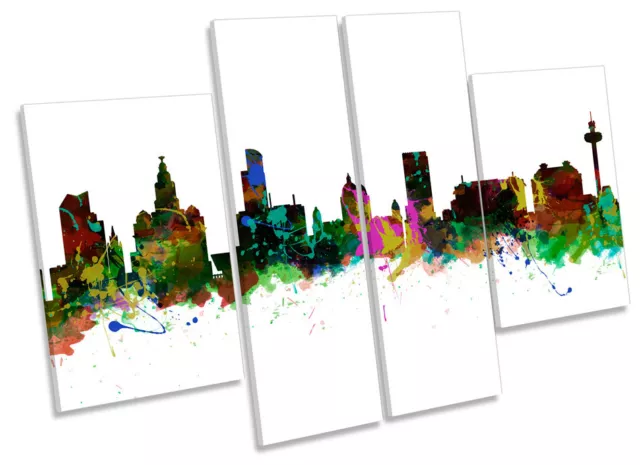 City of Liverpool Skyline Modern CANVAS WALL ART MULTI Panel Picture Print