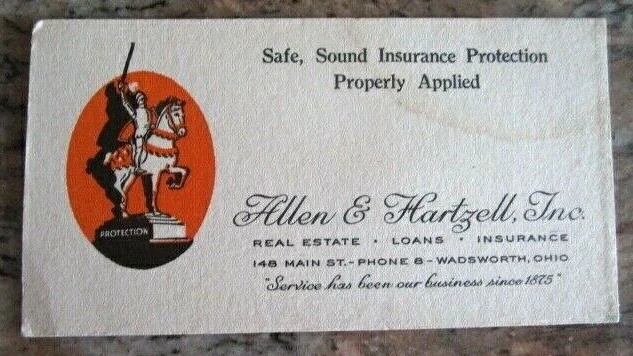 Ink Blotter Allen & Hartzell, Inc Wadsworth Ohio -E8J-19