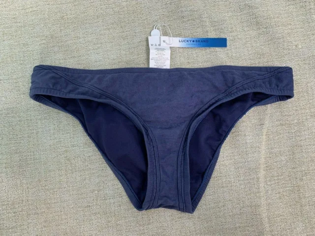 Lucky Brand Junior's Suede with Me Hipster Bikini Bottom Blue sz M