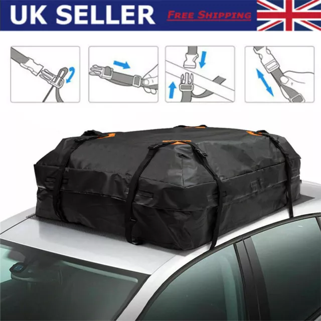 475L 420D Car Roof Box Top Rack Luggage Bag Carrier SUV Storage Water Resistant