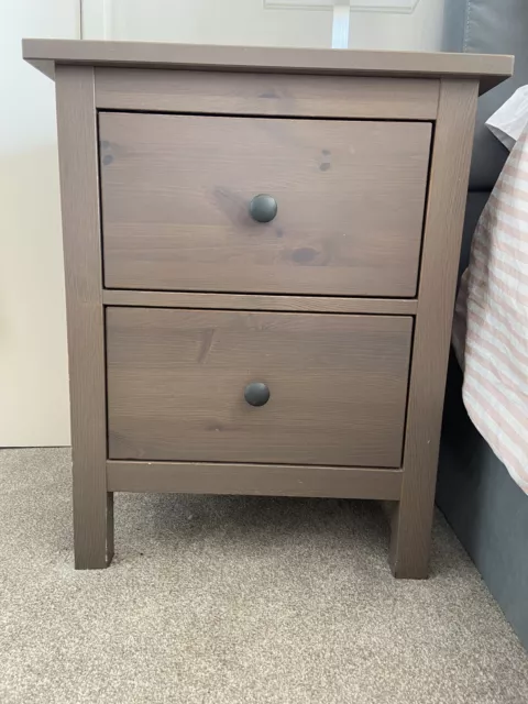 2 x Ikea Hemnes chest of 2 drawers, grey/brown stained, 54 x 66 cm