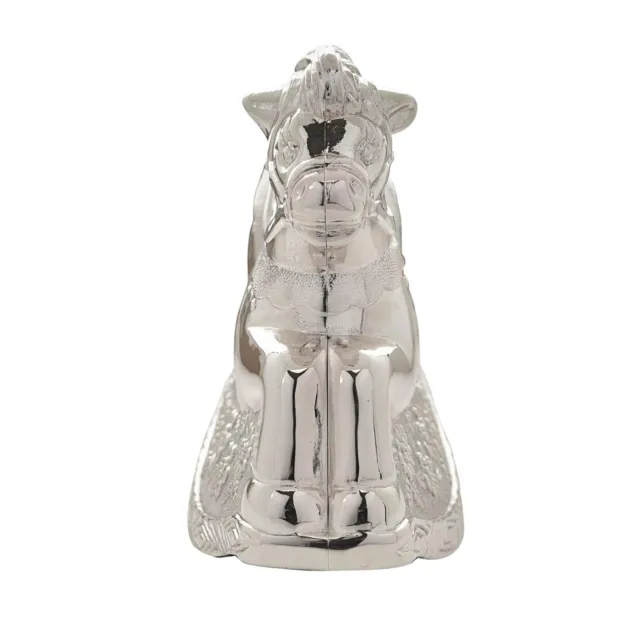 Silver Plated Money Box Rocking Horse Christening Gift Baby Newborn Birthday 3