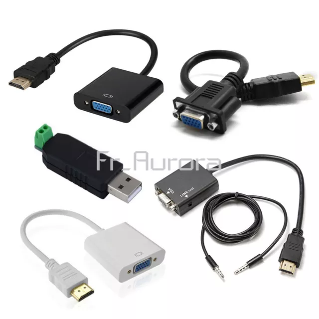 HDMI MALE TO VGA Female Video Converter Adapter Cable for PC DVD HDTV