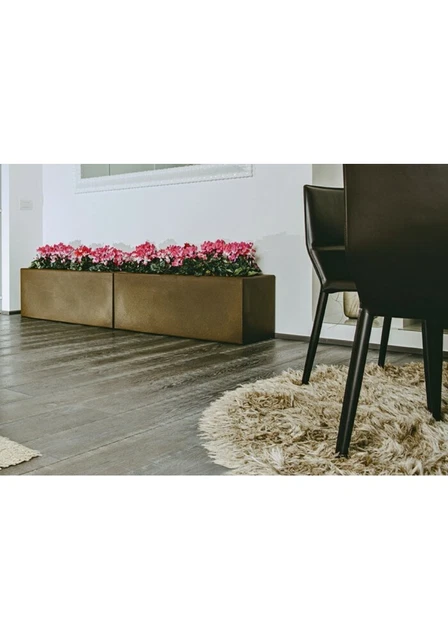 Fioriera rettangolare in plastica color terracotta EVA 40 cm