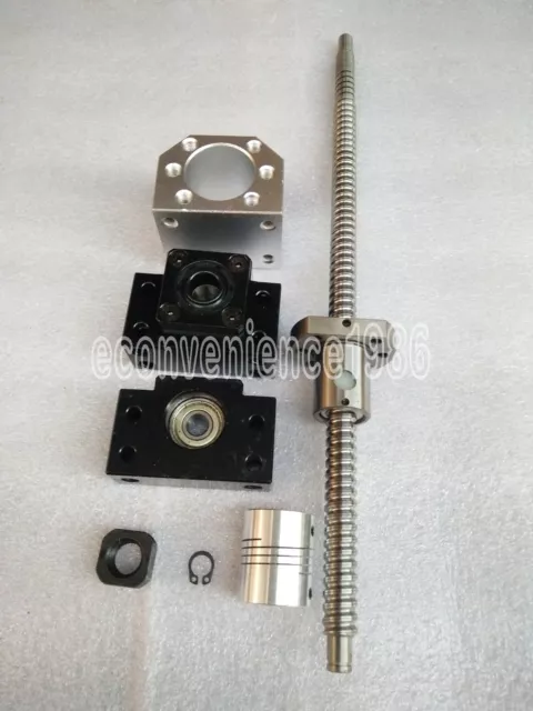 1x Antibacklash RM1605--400 mm Ballscrew & nut+BF12/BK12+6.35*10 mm Couplering