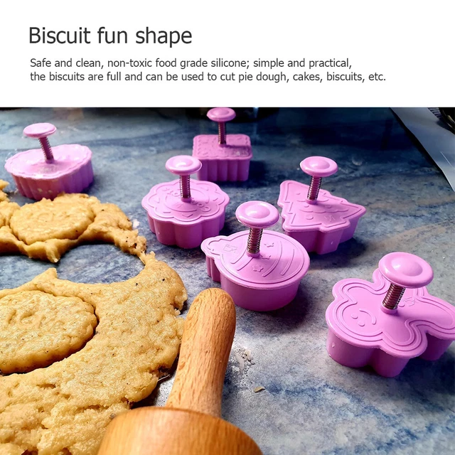 (purple)8PCS Christmas Thanksgiving Biscuits Cutter With Snowman Christmas
