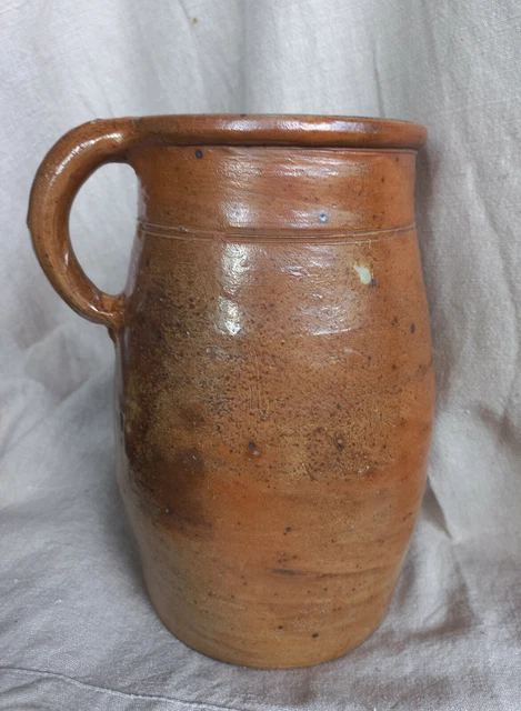 Vase Soliflore Cruche En Cuivre Avec Anse - Pichet Broc Vintage Fabrication France