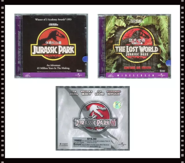 Mega Rare Collectible Jurassic Park Trilogy 3 x Video CD VCD Sets Lost World HTF