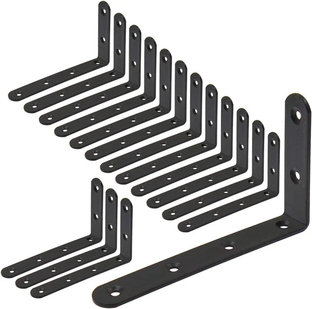 16 Pcs L Brackets for Shelves Heavy Duty Steel L Shaped Bracket Decora