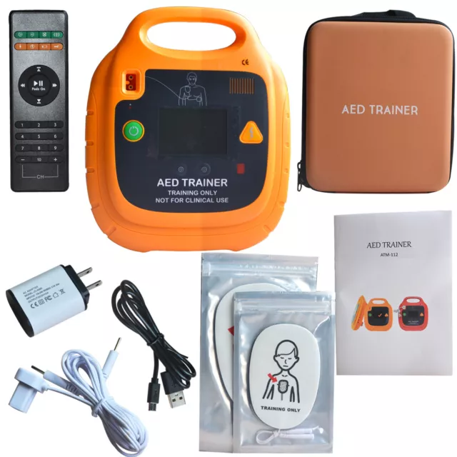 Rechargeable AED Trainer Automatic External AED Simulator Emergency with LCD
