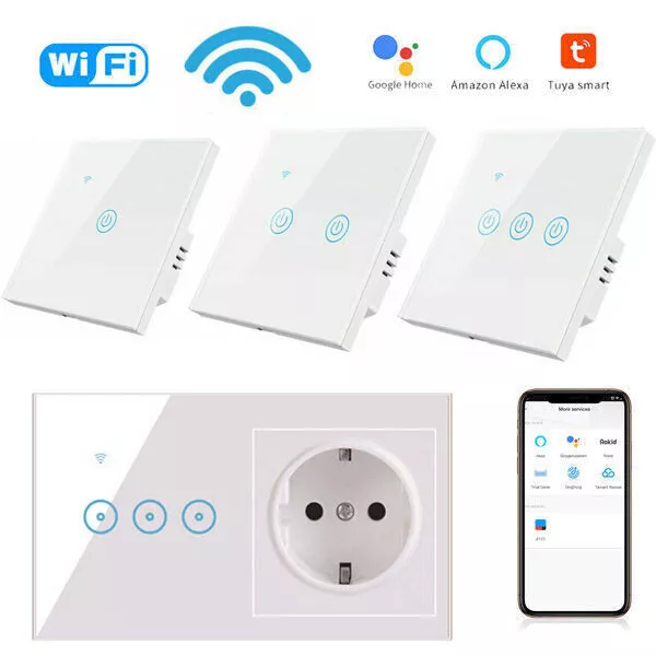 WiFi APP Alexa echo Google Wlan Glas Touch Lichtschalter Touchcreen Schalter EU