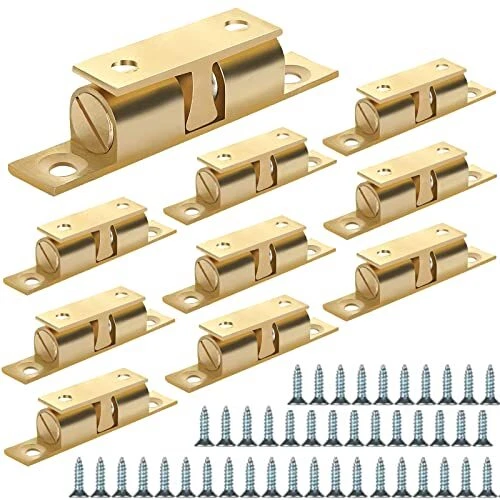 10PCS Cabinet Latch Door Catch Closet Ball Tension Latch 60mm Solid Brass Bal...