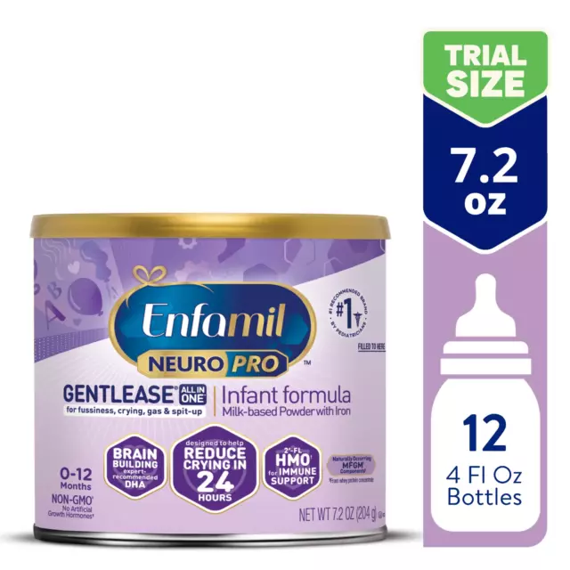 6 Cans Enfamil NeuroPro Gentlease Infant Milk Formula Powder w/ Iron 7.2oz, 2025