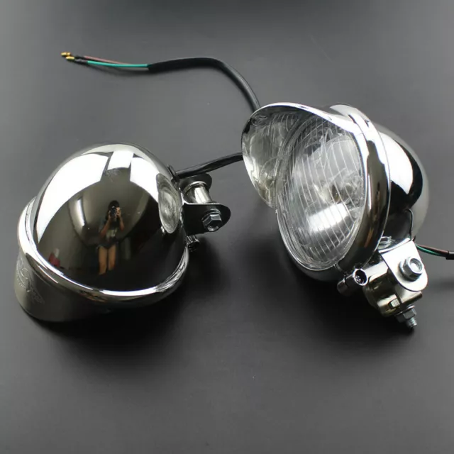 Motorcycle Chrome Bulb Passing Spot Fog Light Front Headlight For Harley Suzuki