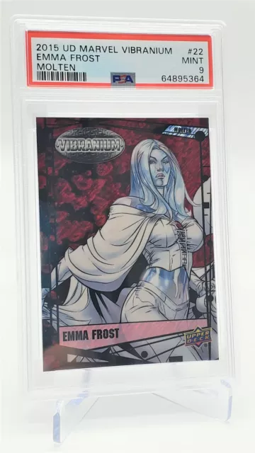 2015 Upper Deck Marvel Vibranium Emma Frost /299 Molten PSA 9 Pop 1