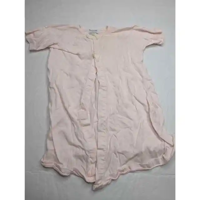 Vintage 1960s Sears Roebuck Honeysuckle Baby Girls Sz 0-6M Light Pink Nightgown