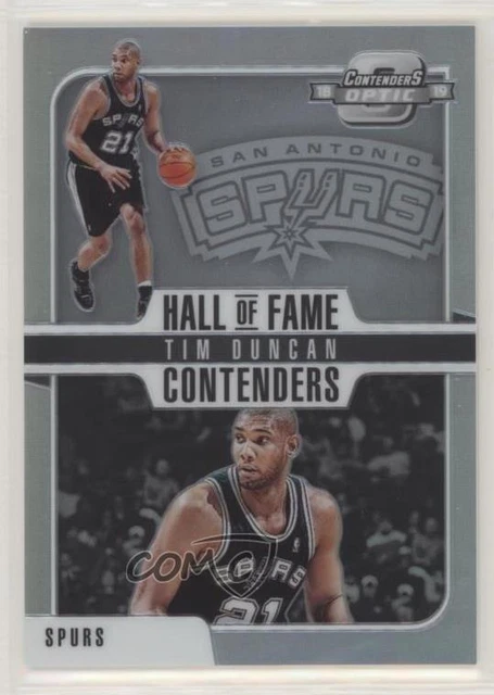 2018-19 Panini Contenders Optic Hall of Fame Prizms Tim Duncan #18 HOF