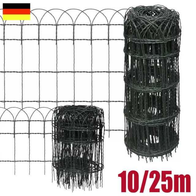 vidaXL Ziergeflecht Zierzaun Ziergitter Beetumrandung Garten Eisen 10/25 mm