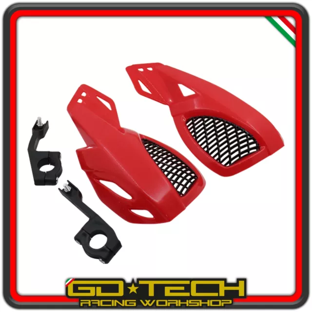 Déflecteurs Moto Cross Enduro Motard Scooter Universel Rouge Noir Guidon 22 MM