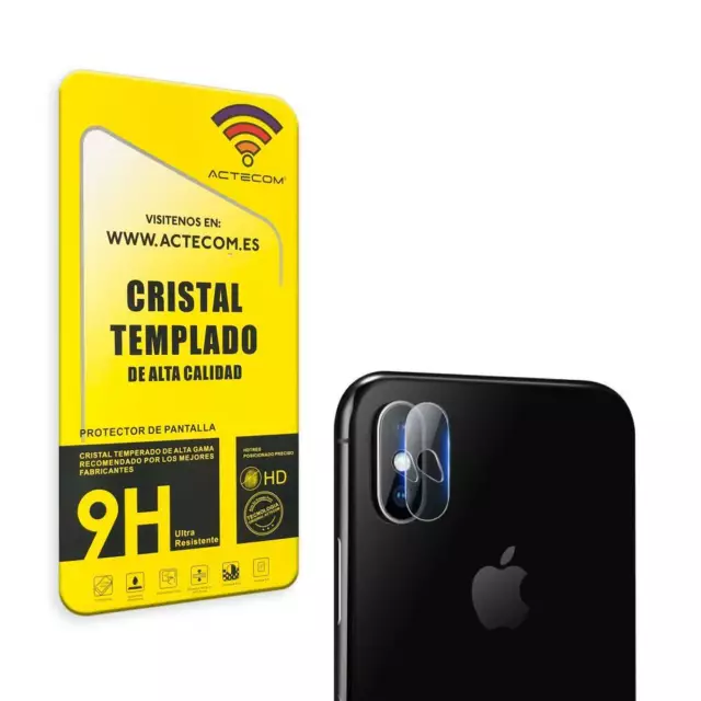 ACTECOM® Protector de Lente Camara para iPhone X / xs cristal templado lamina 2