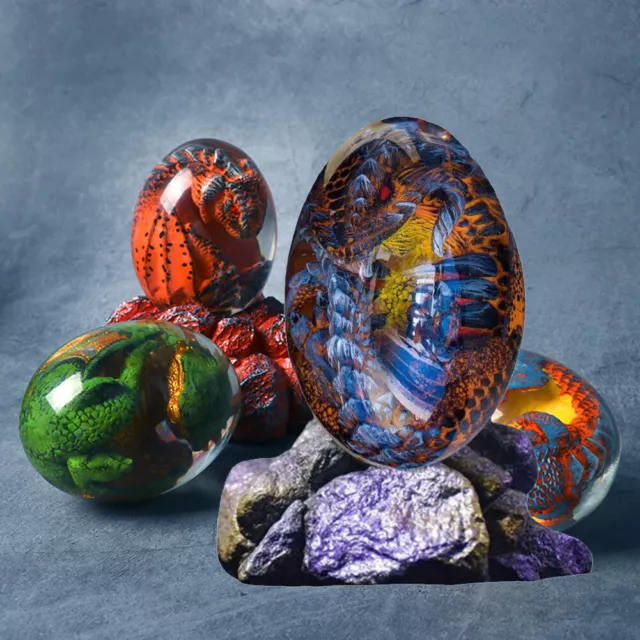 Crystal Lava Dragon Egg Resin Sculpture Oranmental Dinosaur Egg Xmas Gifts Decor