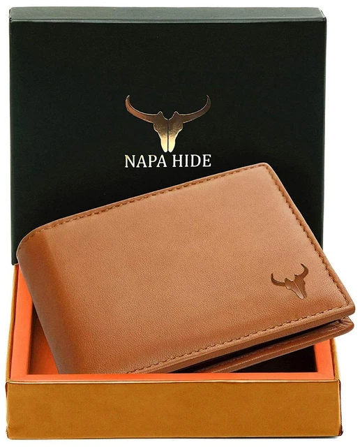 StarHide Portafoglio Uomo In Pelle Vegan Marrone Con Protezione RFID E Zip Monete