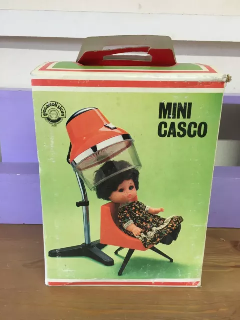 Mini Casco Asciuga Capelli Con Poltrona Bielli Hair Dryer Casque Vintage Doll