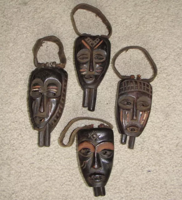 ​Rare Old Ancient African Beard Bell Mask Baule Ivory Coast Chokwe Dan Masque