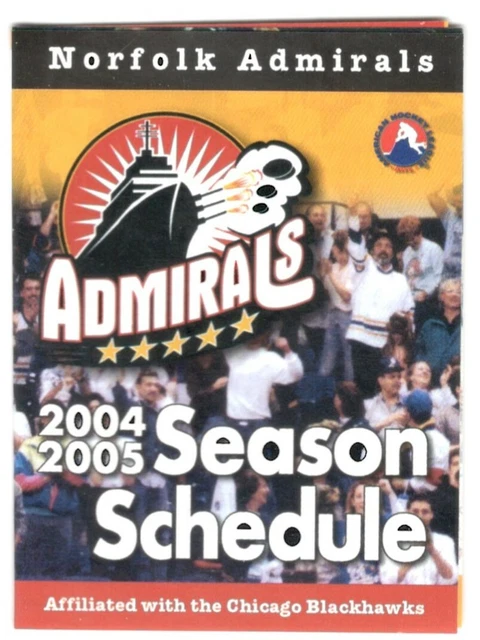 2004-05 NORFOLK ADMIRALS AHL Hockey Schedule !!! Coca-Cola $1.99 ...