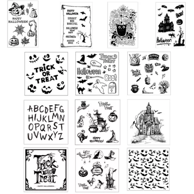 Happy Halloween Props Clear Stamps for Card Making Decoration Seal Stamp