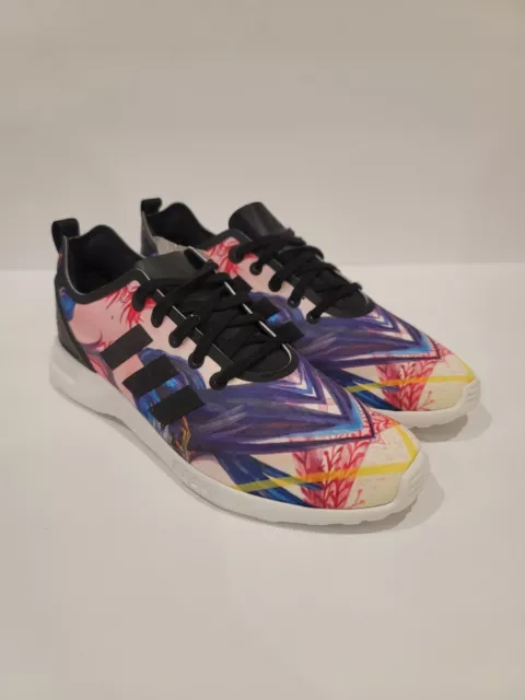 Adidas ZX Flux Smooth Flore Low Trainers S82937 Multicolor Art Womens Size 7 2
