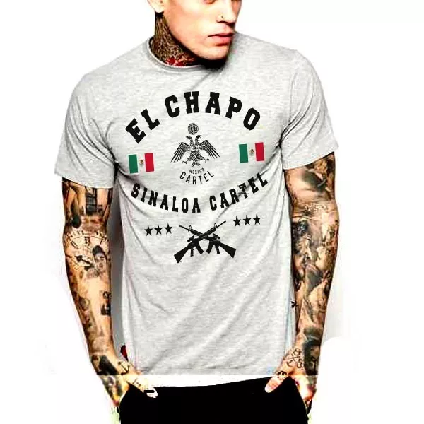 El Chapo T-Shirt Sinaloa Cartel Mexican Crime Boss, Mafia Mobster Gangster Tee