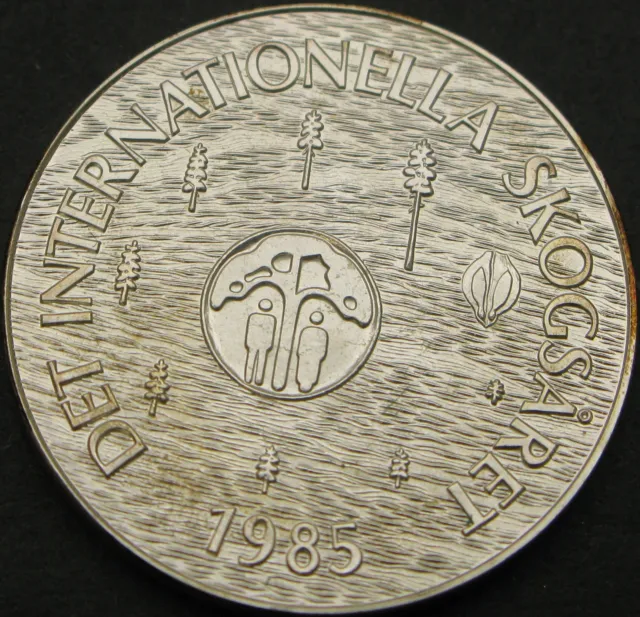 SWEDEN 100 Kronor 1985 - Silver .925 - Intl. Year of the Forest - UNC 3679 ¤ PB
