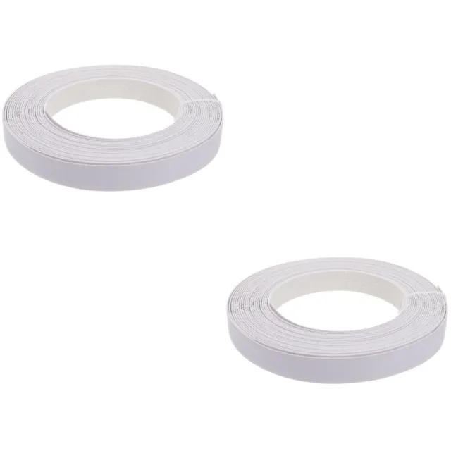 2 rollos cinta eléctrica de conducto de borde de armario con bandas de PVC chapa blanca