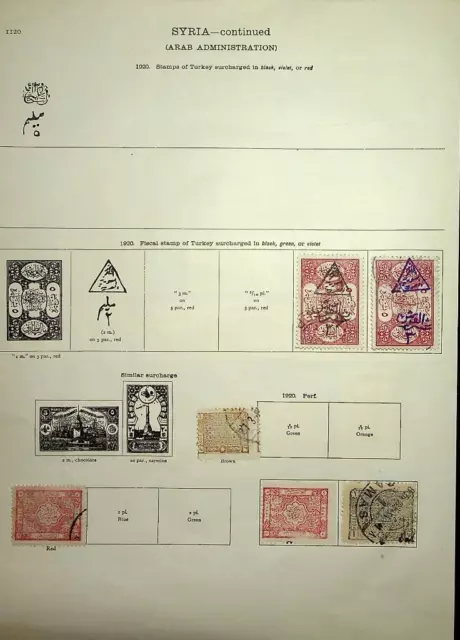SYRIA: 1920-1934 Examples - Ex-Old Time Collection - 2 Sides Album Page (56741)