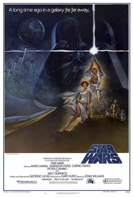 STAR WARS Movie POSTER 27 x 40 Mark Hamill, Harrison Ford, Carrie Fisher, A