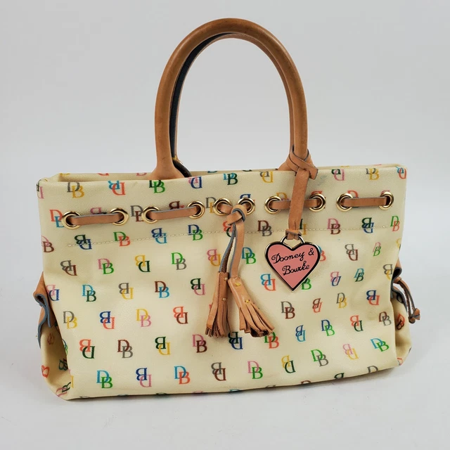VINTAGE DOONEY BOURKE White Signature DB Rainbow Zipper Small Handbag 12 x 7 59.99 PicClick