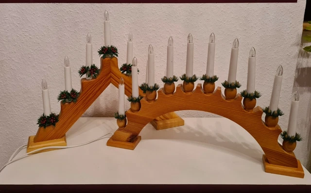 2x Lichterbogen Holz Weihnachtsbeleuctung Weihnachtsdeko