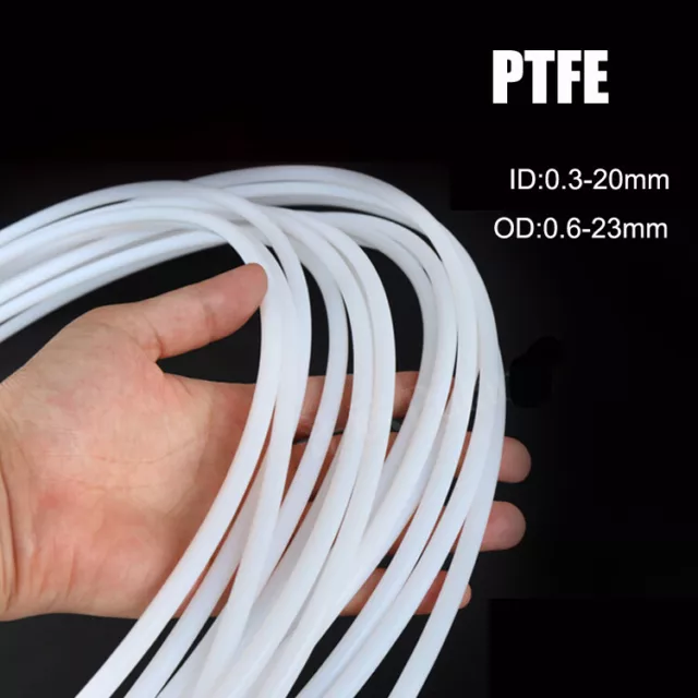 1M PTFE Polytetrafluoroethylene Tube Pipe 0.3-20mm ID 0.6-23mm OD For 3D Printer