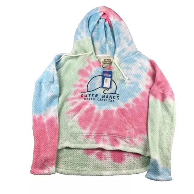 Trade Heritage Hoodie Womens Medium Tie Dye Pullover Beach OBX Sweatshirt NWT