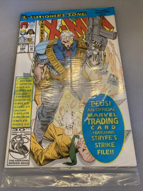 The Uncanny X-Men Vol 1 #294 Marvel Comics Nov 1992 Polybagged W/ Card MT BIN