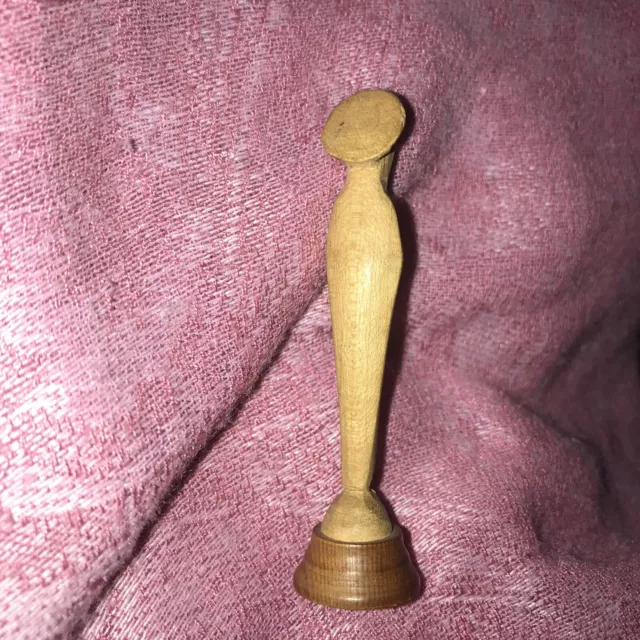 French 3” WOOD HAND CARVED Statue Virgin Mary Our Lady Small Detailed 6