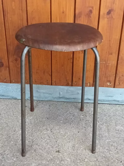 Hocker Metall Sitzhocker Vintage 60er Retro Industrie Design Denmark 60s
