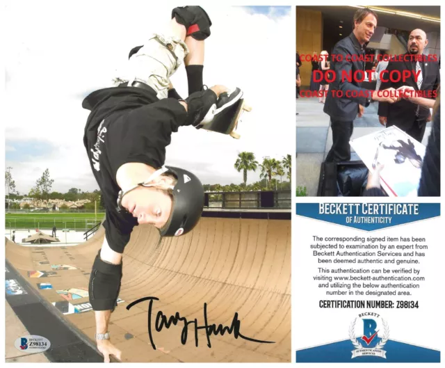 Tony Hawk legendary skateboarder signed 8x10 Photo proof Beckett COA autographed