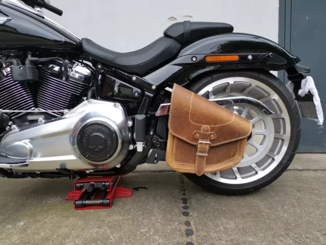 Satteltasche ODIN hellbraun passend für Harley Davidson Softail Schwingentasche