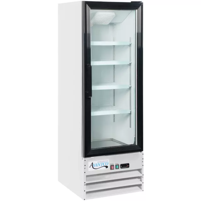 21 5/8" White Swing Glass Door Merchandiser Refrigerator with LED Lighting