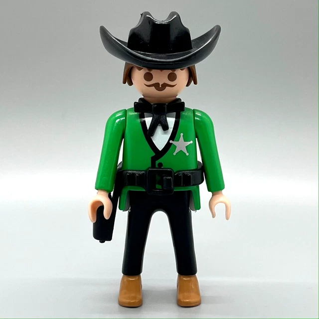 Playmobil Sheriff Cowboy Marshal Horse Western Male Hat Gun Brown Hair Mustache Playmobil Sheriff Cowboy Marshal Horse Western Male Hat Gun Brown Hair Mustache